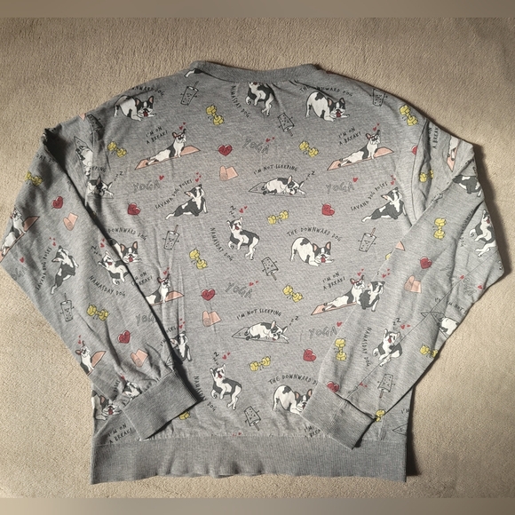 H&M Women Gray Yoga Dog Long Sleeve Sweatshirt Size XS - Picture 3 of 3